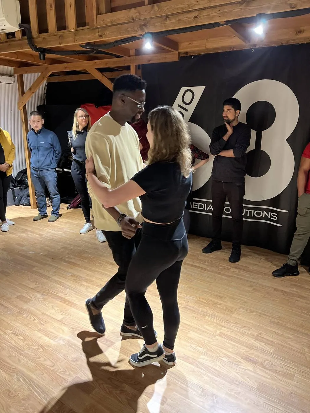 Partners dancing in a TOCA workshop