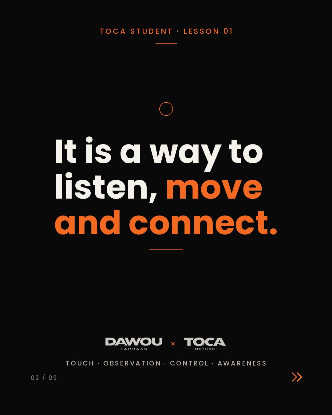 TOCA is not a collection of kizomba steps. It is four things I check in every dance, slide 2 of 9