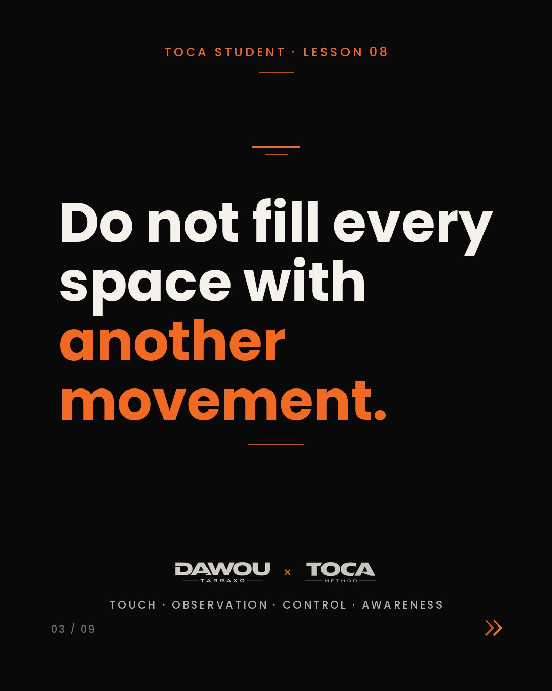 Dance the silence. Tarraxo musicality is what you do when the sound stops, slide 3 of 9