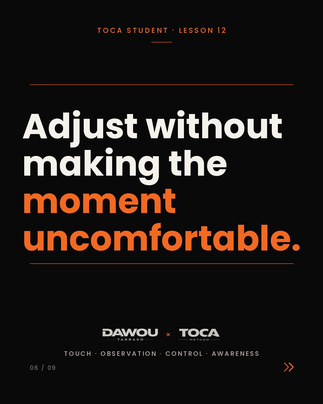 Consent and comfort in partner dance. Connection without comfort is not connection, slide 6 of 9