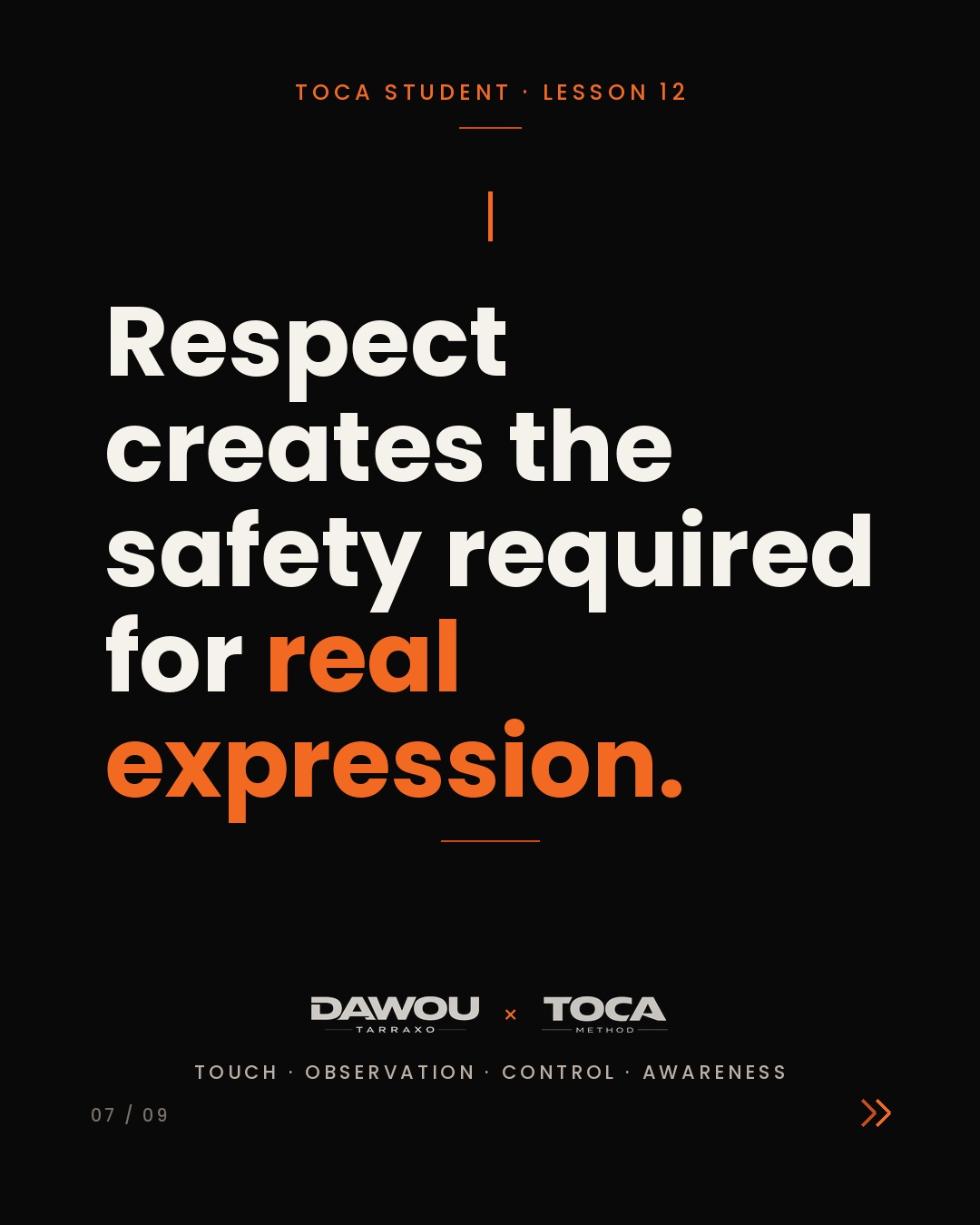 Consent and comfort in partner dance. Connection without comfort is not connection, slide 7 of 9