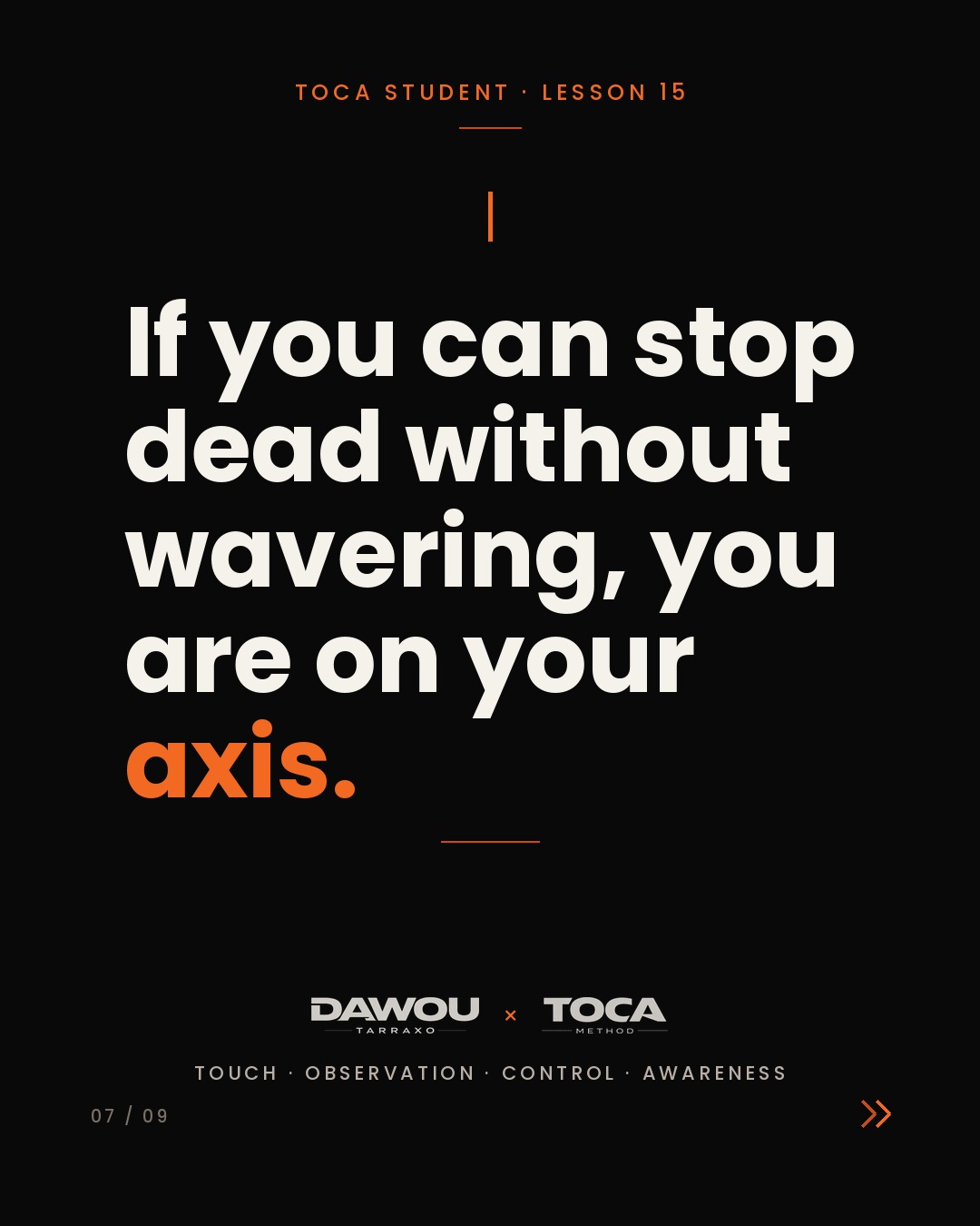 Balance before complexity. How to own your axis in partner dance, slide 7 of 9