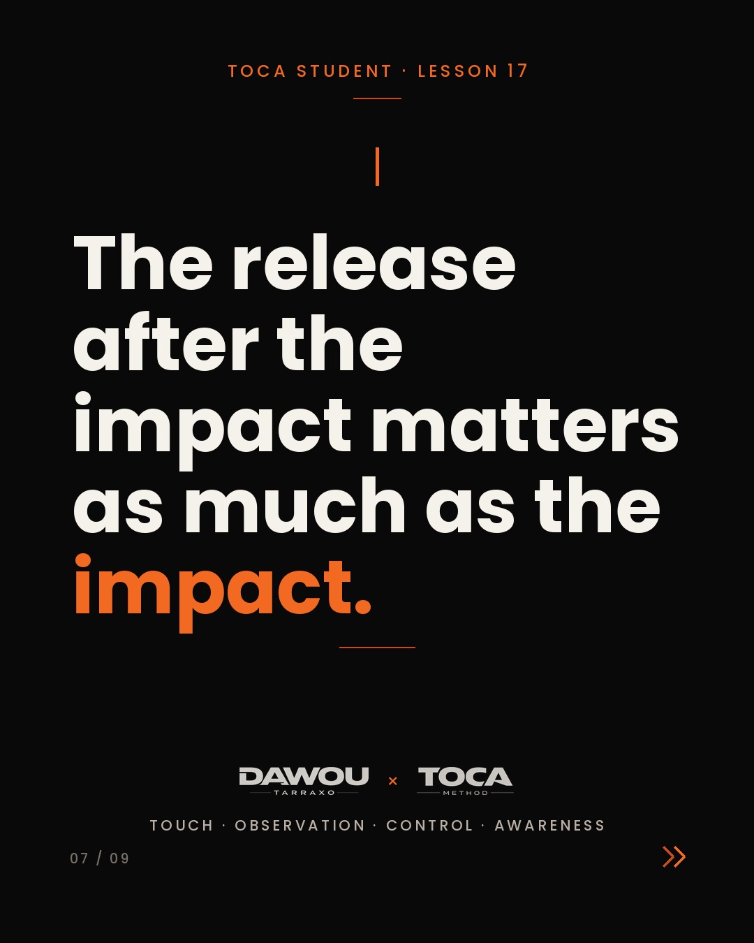 Control changes impact. How to make a tarraxo movement land, slide 7 of 9
