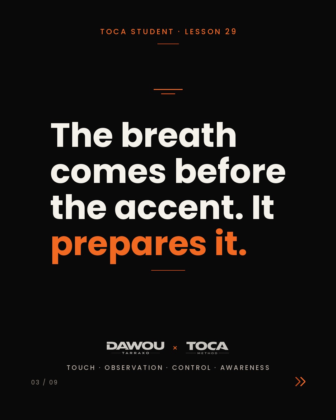 Breathing together is part of the tarraxo connection, slide 3 of 9