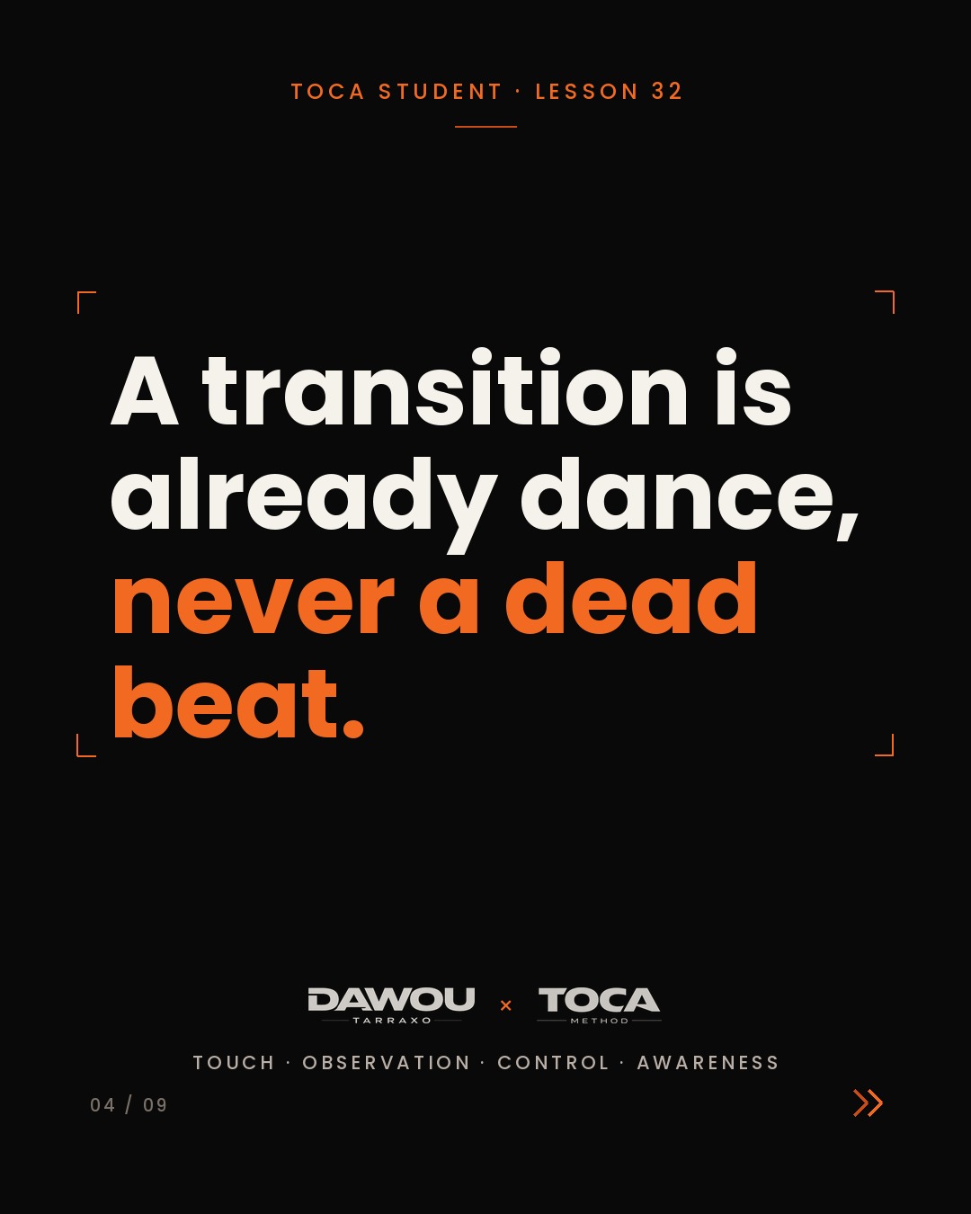 Every dance breaks. How to recover in the next half second, slide 4 of 9