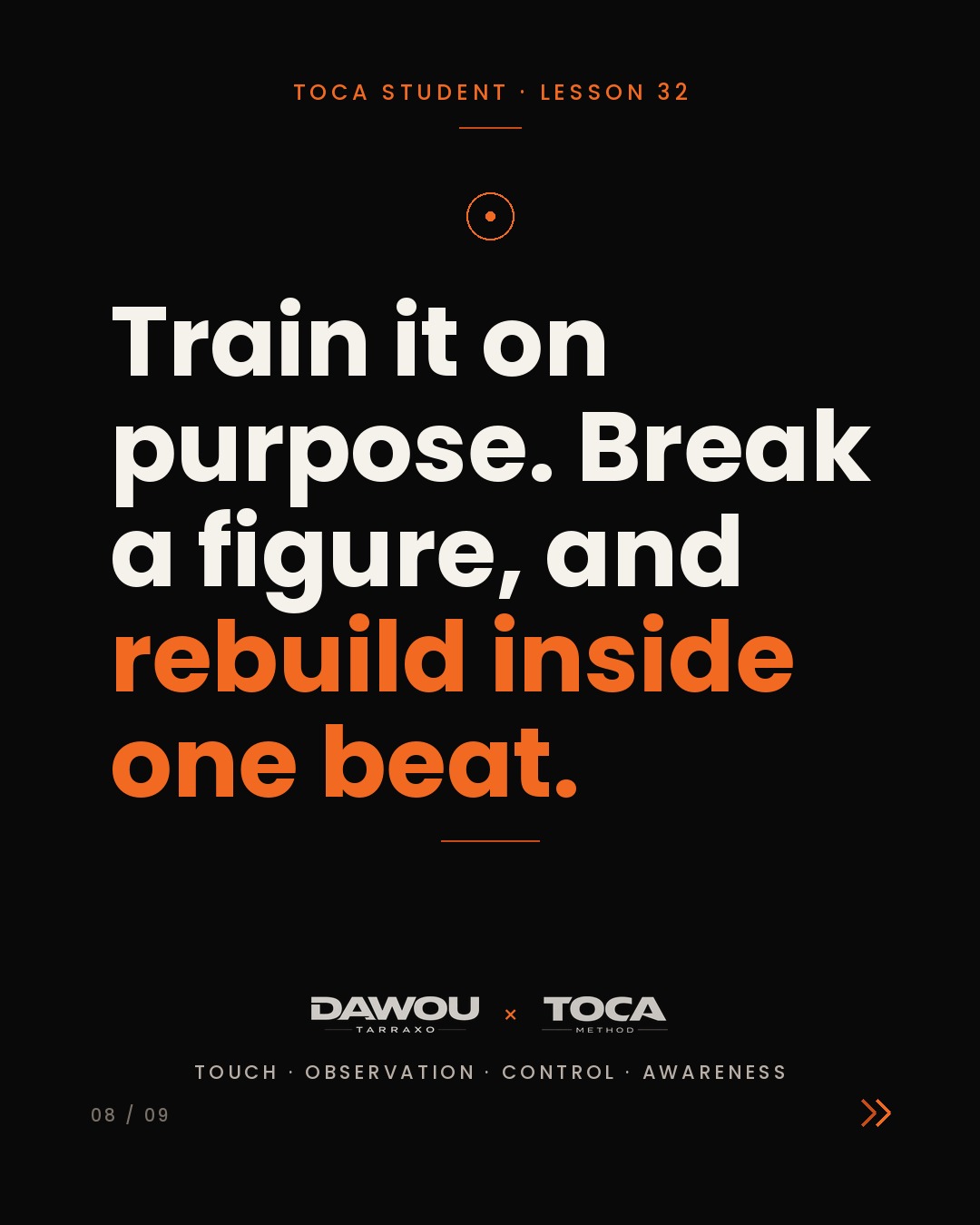 Every dance breaks. How to recover in the next half second, slide 8 of 9