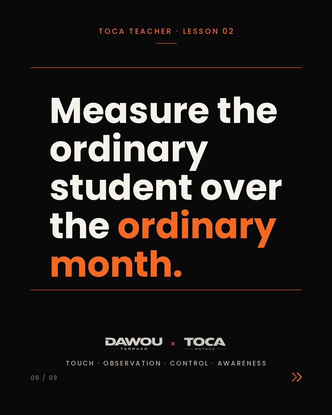 The only scoreboard that matters for a dance teacher is student progress, slide 6 of 9