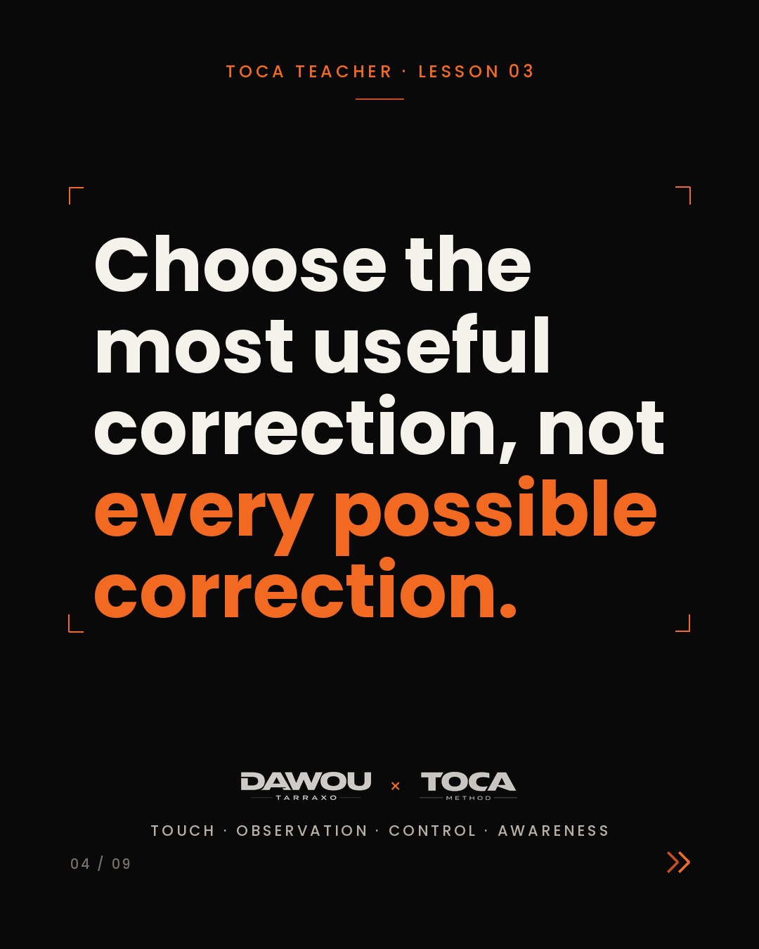 How to correct a dance student without crushing them, slide 4 of 9