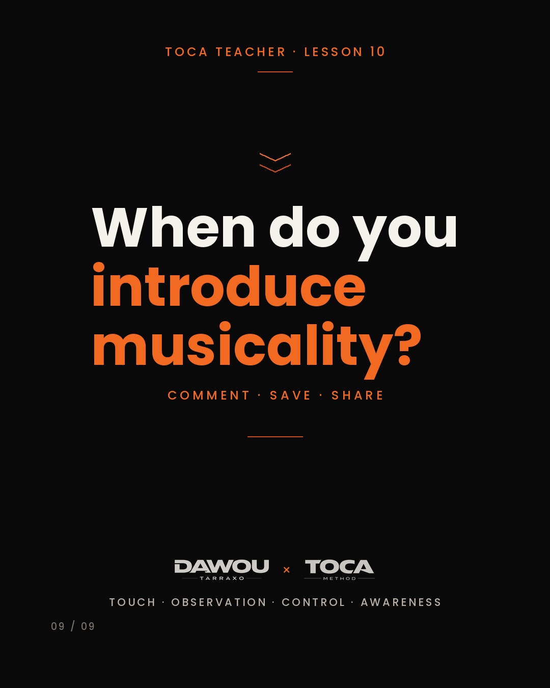 Teach musicality from the first dance class, not at the advanced level, slide 9 of 9