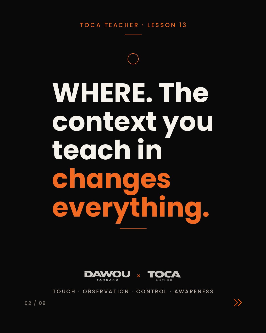 The teaching triad: where, what and how, slide 2 of 9