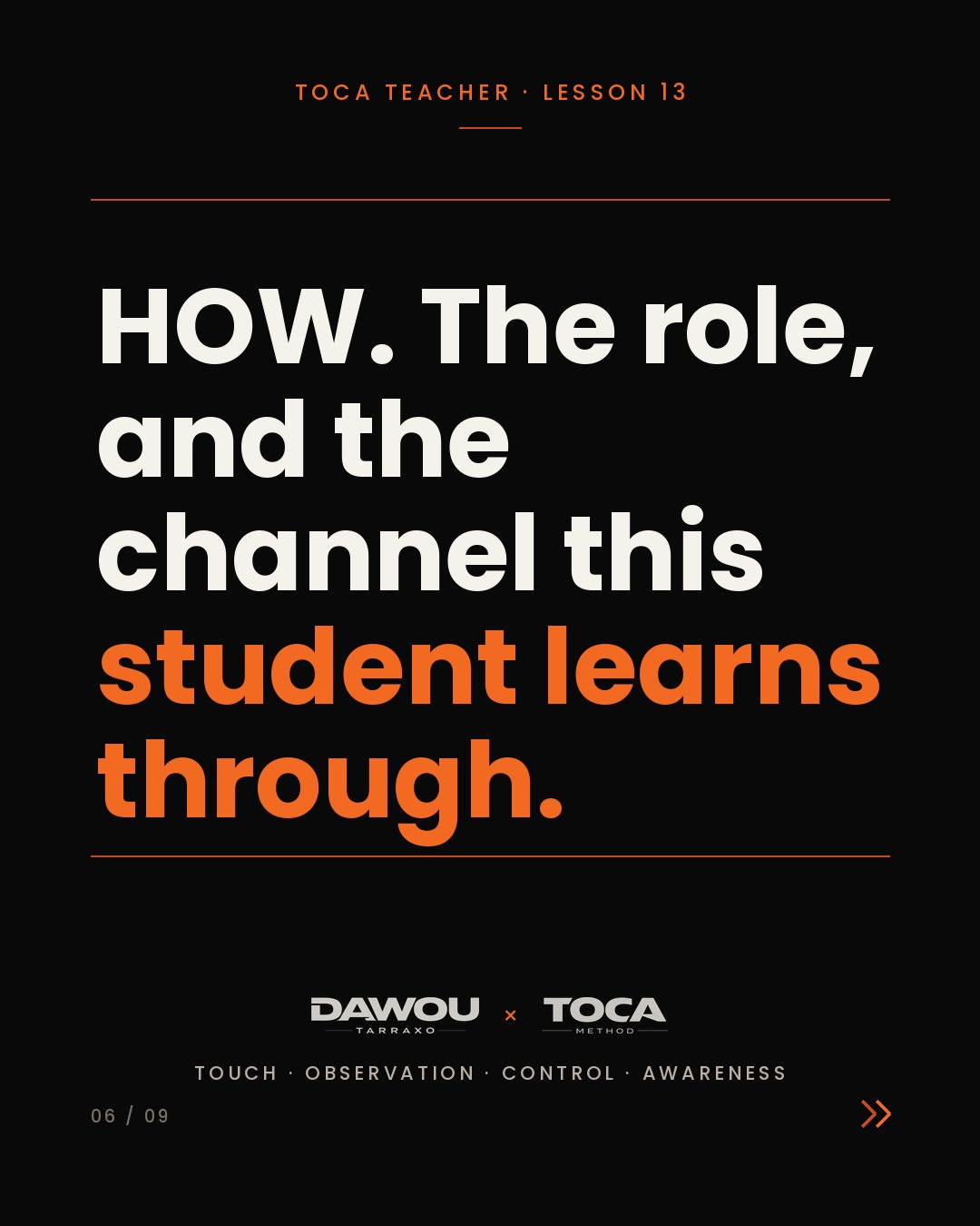 The teaching triad: where, what and how, slide 6 of 9