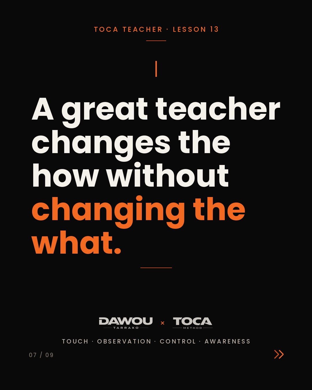 The teaching triad: where, what and how, slide 7 of 9