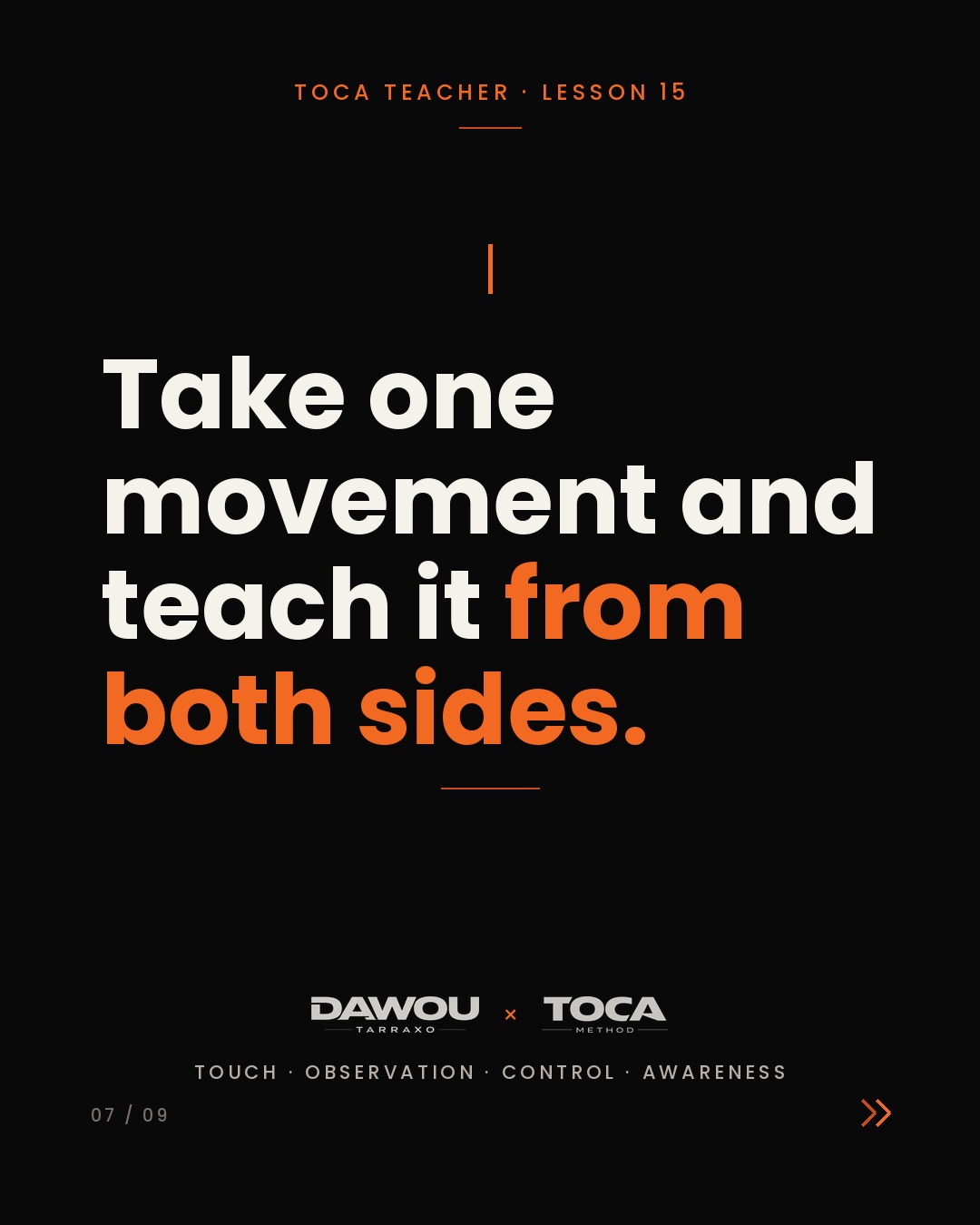 Teach the leader and the follower differently, slide 7 of 9