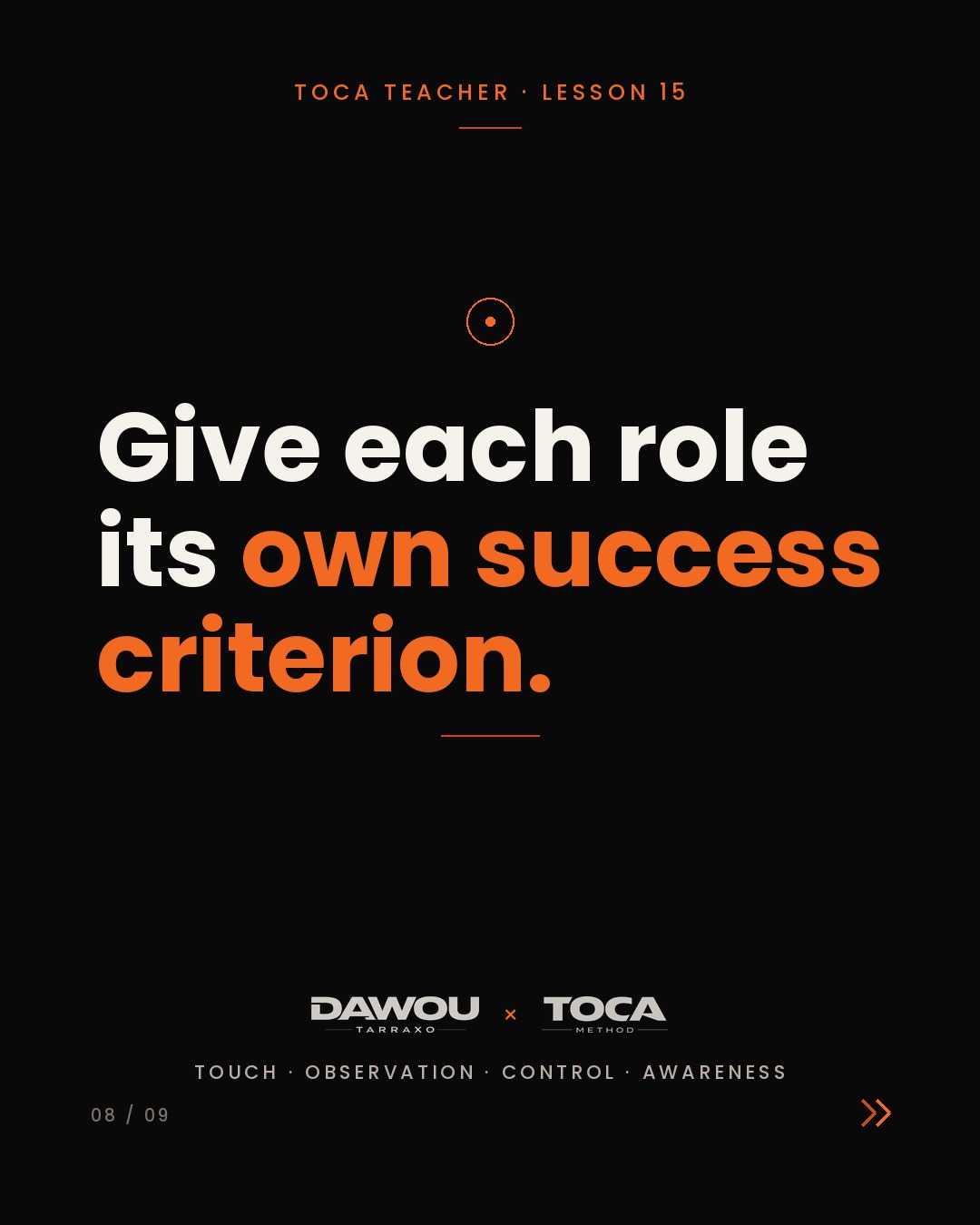 Teach the leader and the follower differently, slide 8 of 9