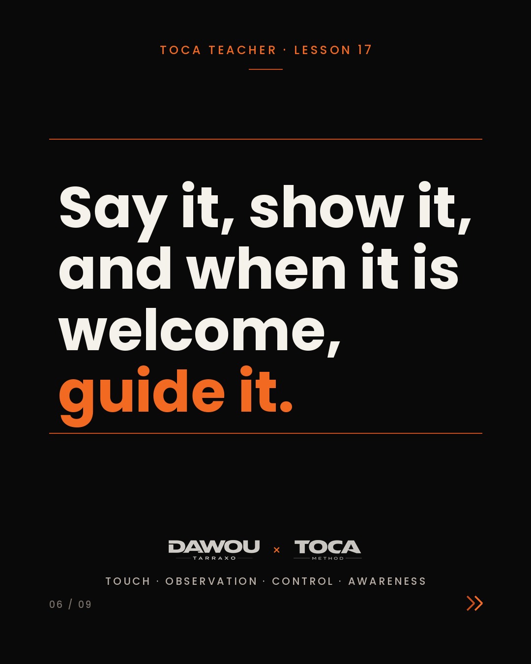 The art of the cue. How to say it so the body understands, slide 6 of 9