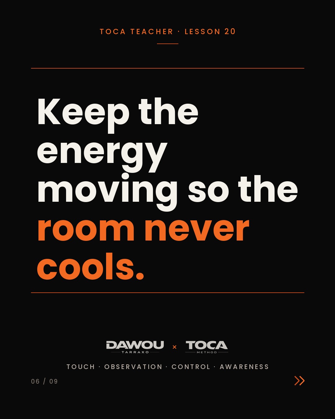 Energy and pacing in a dance class, slide 6 of 9