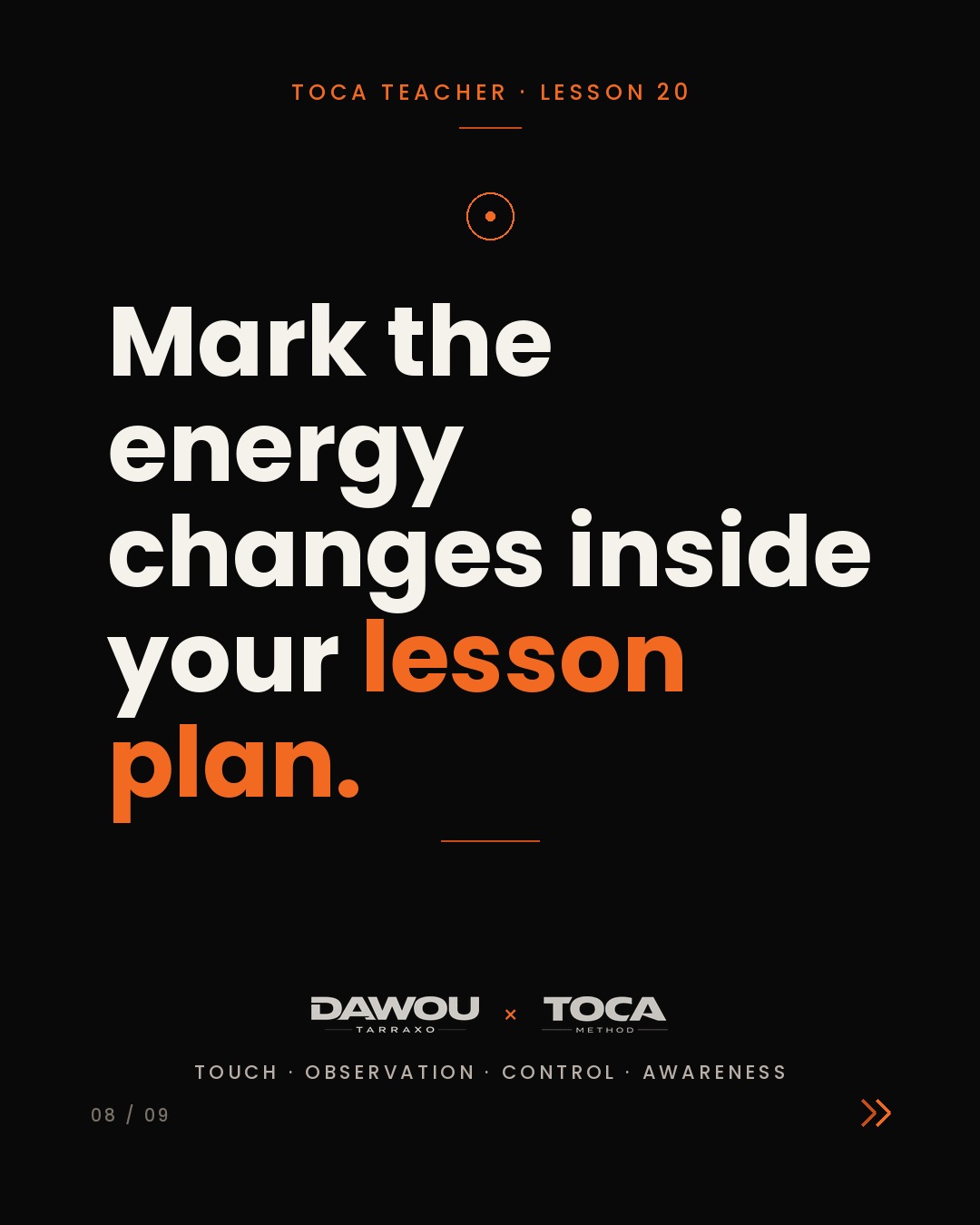 Energy and pacing in a dance class, slide 8 of 9