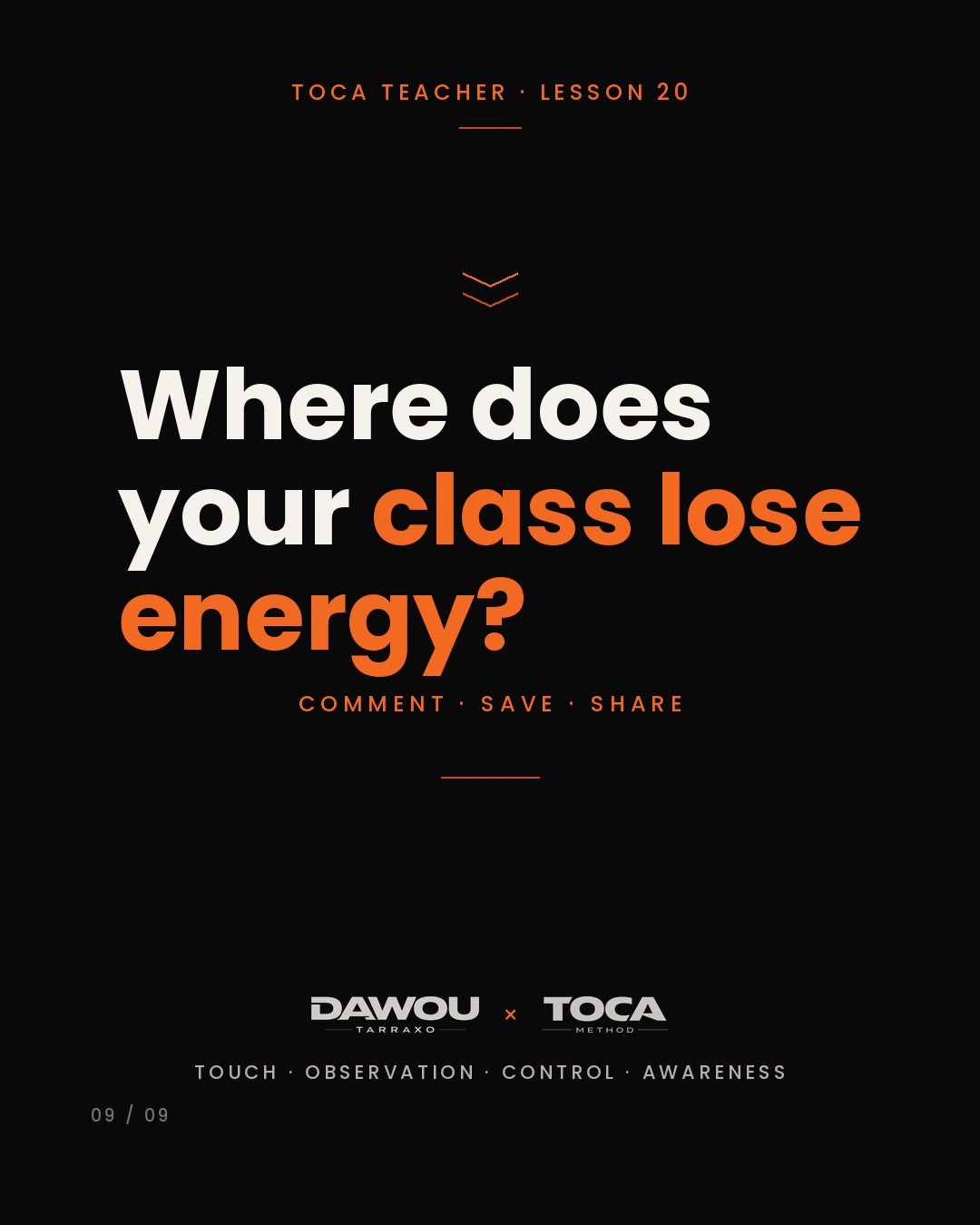 Energy and pacing in a dance class, slide 9 of 9