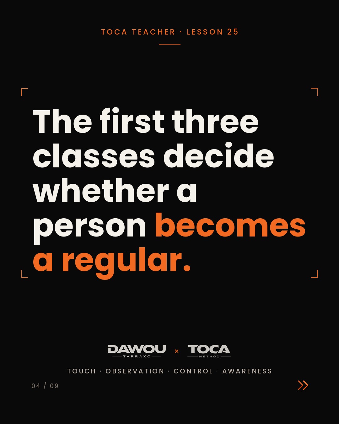 Student retention is built inside the dance class, slide 4 of 9