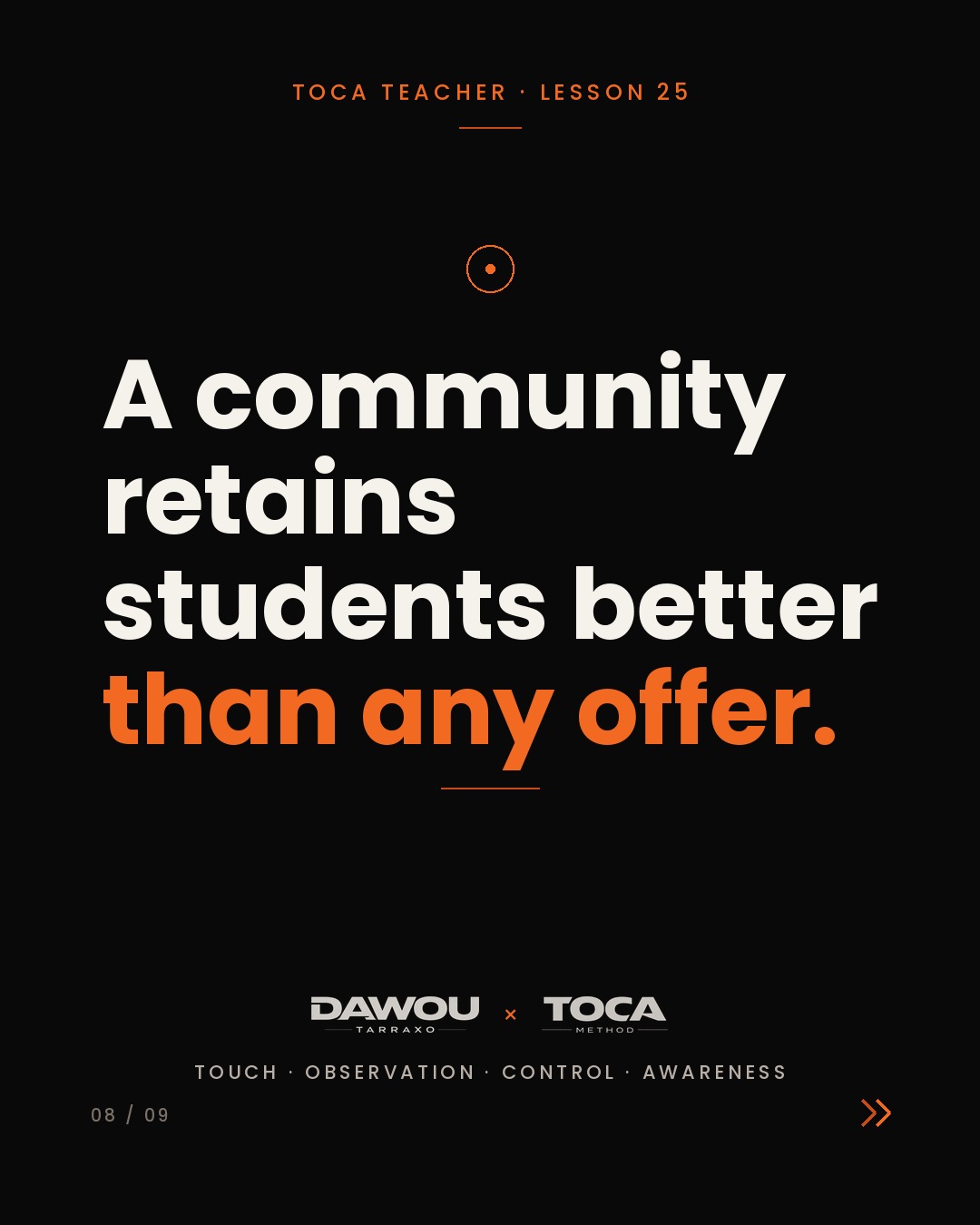 Student retention is built inside the dance class, slide 8 of 9