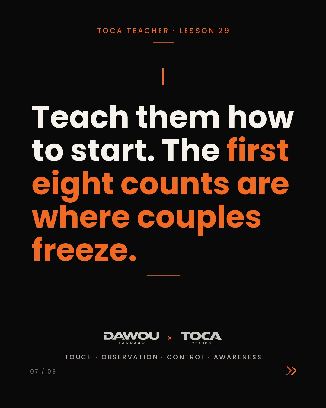 Teaching a wedding first dance. Your real job is their confidence, slide 7 of 9