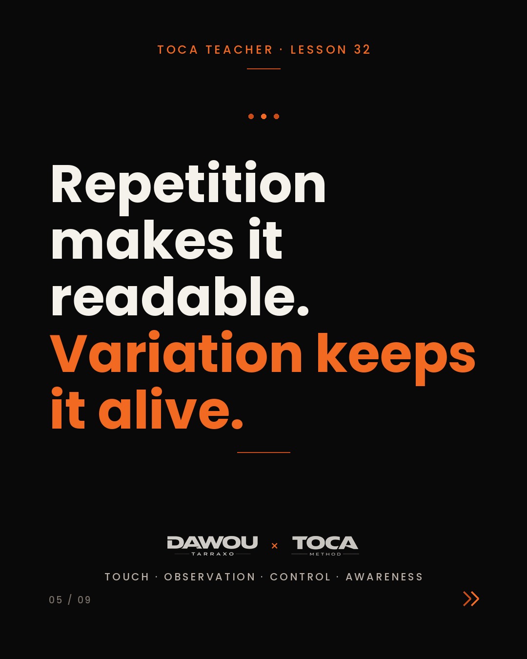 Choreography is not a list of moves, slide 5 of 9