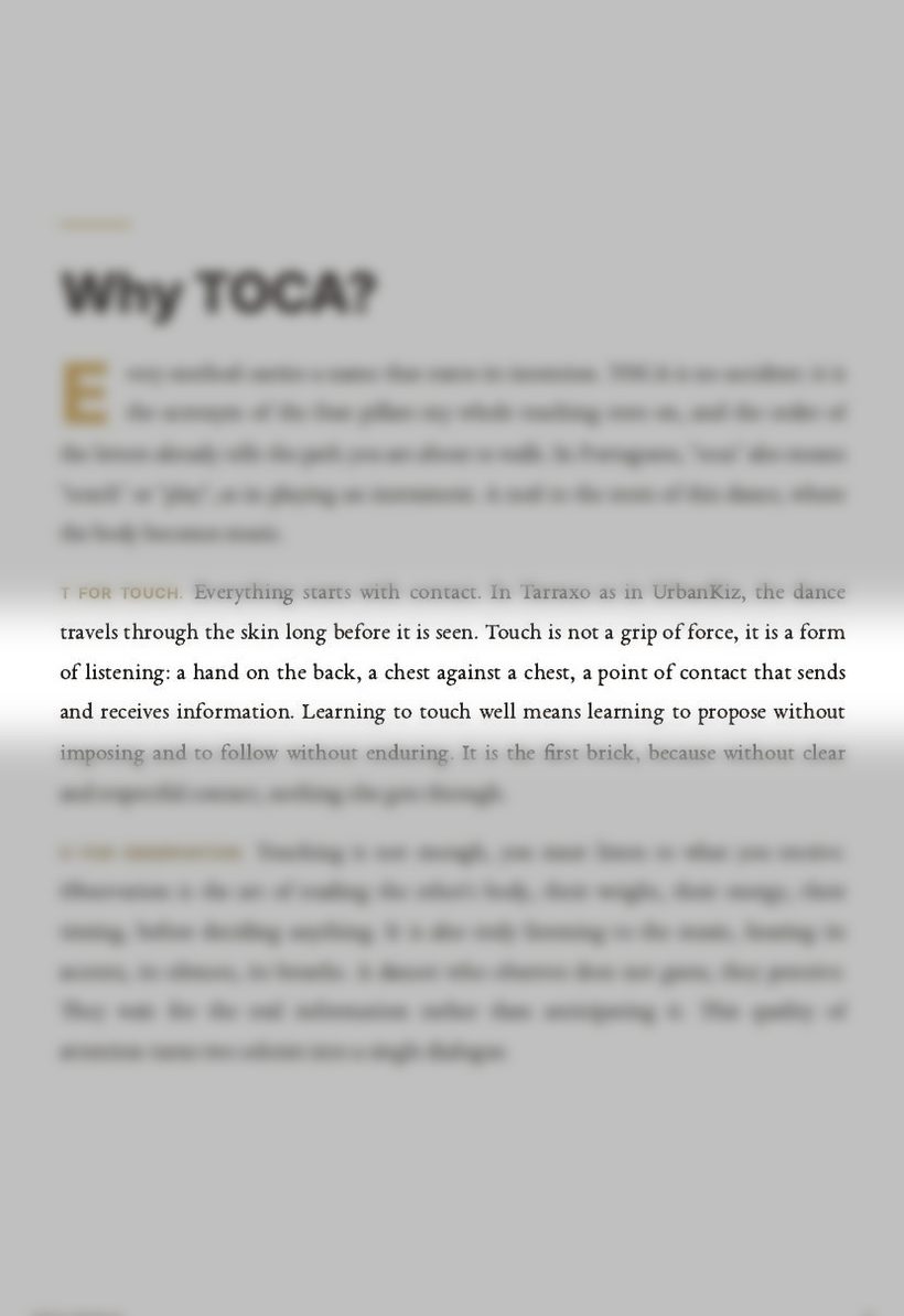 Page 9 of The student's book by Dawou Tarraxo, the TOCA Method page this lesson comes from